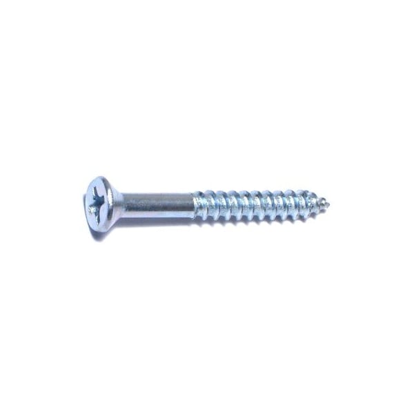Midwest Fastener Wood Screw, #7, 1-1/4 in, Zinc Plated Steel Flat Head Phillips Drive, 100 PK 02547 - main
